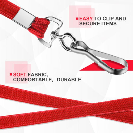 100 Pack Badge Lanyards with ID Card Holders Red Lanyards with Vertical Waterproof ID Badge Holder for Office, School, Travel (Red).