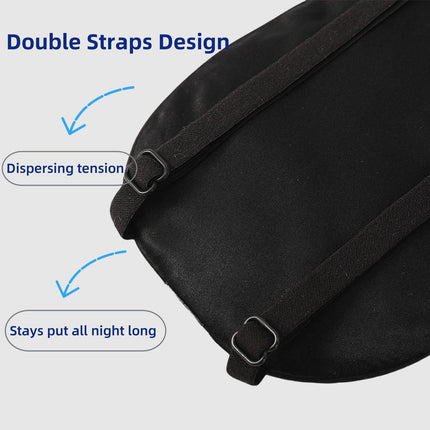 Sleep Mask 2 Straps, Mulberry Silk, Twin Thin Elastic Bands Stay Put All Night, Smooth Eye Mask Two Adjustable Head Strings and Nose Baffle.
