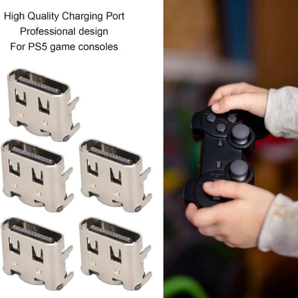 5pcs Type C Charging Port for, Replacement Controller USB C Charging Socket, Standard Type C Interface.