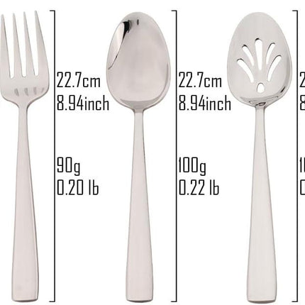 5-Piece Glossy Handle Silverware Hostess Set Stainless Steel Flatware Serving Set for Buffet Party Home Restaurant Mirror Polished Dishwasher Safe.
