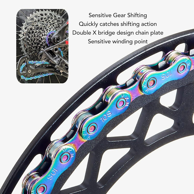 6 7 8 Speed Chain Rainbow Chain, 1/2 X 11/128 Inch 116 Links Lightweight Chain, Mountain Road Chain for Road with 2 Chain Connector.