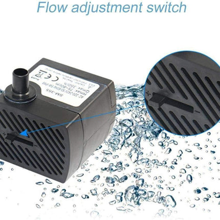 Water Fountain Pump, 2W Submersible Pump with 4 Colorful Lights for Rockery Fountain Pool Garden Pond Fish Aquarium Statuary(US Plug) Water Pumps.