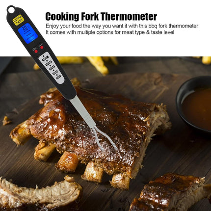 Digital Meat Thermometer Fork, Fast Read Grill Thermometer with LED Display and Stainless Steel Probes for Steak Chicken Pork Turkey Hot Grilled Food.