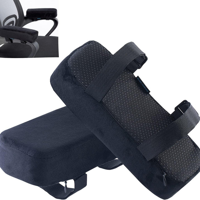 Extra Thick 2 inches Chair armrest Cushions Elbow Pillow Pressure Relief Office Chair Gaming Chair armrest with Memory Foam armrest Pads 2-Piece Set of Chair (Black).