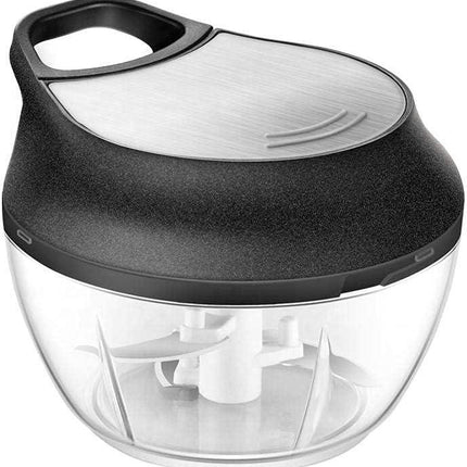 Manual Food Chopper - Onion Chopper Vegetable Cutter - Mini Chopper Nut Meats - Vegetable Dicer - Hand Chopper - Chopper One Piece - Black - 3 Cup.