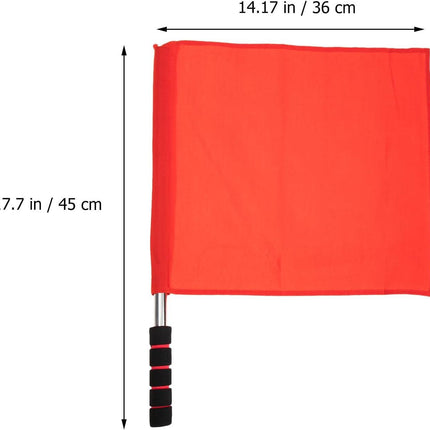 2PCS Referee Flags Volleyball Flags Line Judge, Stainless Steel Hand Flag Red Sigl Flag Sponge Handle Soccer Referee Flags Volleyball Lightweight Referee Equipment for Volleyball, Track and Field.