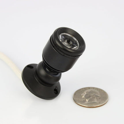 Micro Pivoting LED Spotlight - 1 Watt High Power LED Lamp - Tiny Size, Cool White LED, 12 to 28VDC.