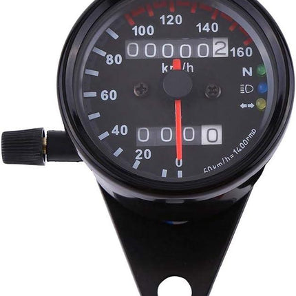 Motorcycle Odometer Speedometer Gauge Signal Dual Digital Display KM/H Universal 1pc(Black).