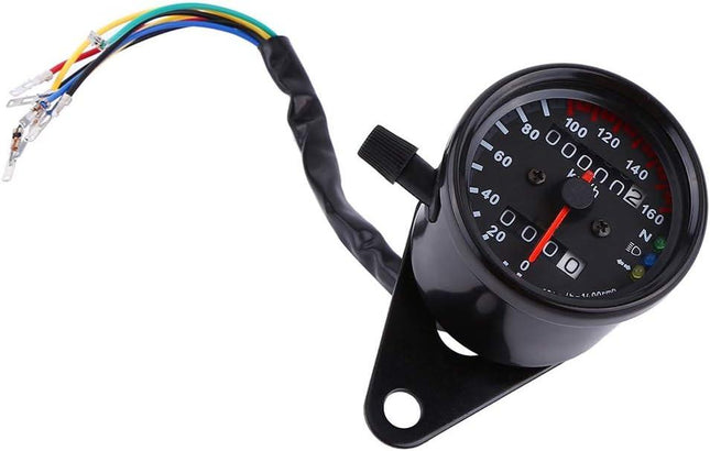 Motorcycle Odometer Speedometer Gauge Signal Dual Digital Display KM/H Universal 1pc(Black).