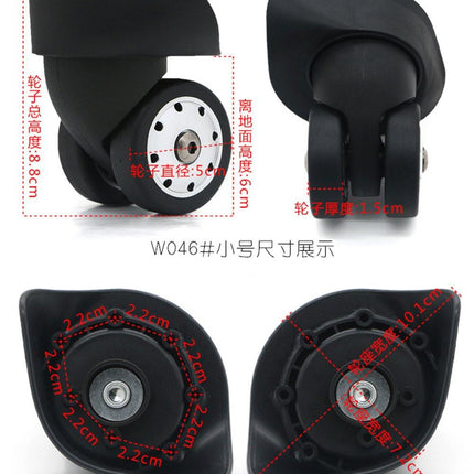 Replacement Luggage Wheels W046# S Size (Di Long) Replacement Plastic Wheels/Luggage Spinner Wheels (2 Pair/Set).