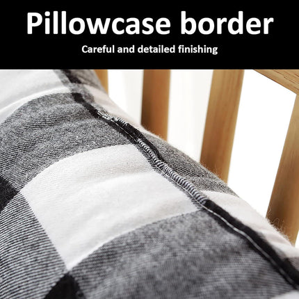 Kitchen Chair Cushions with Ties, Set of 2 Buffalo-Checked Dining Pads Seat for Chairs, 17 x inches Buffalo-Plaid Christmas Decoration Home (Black White Small Stripes) (BD906455-2).