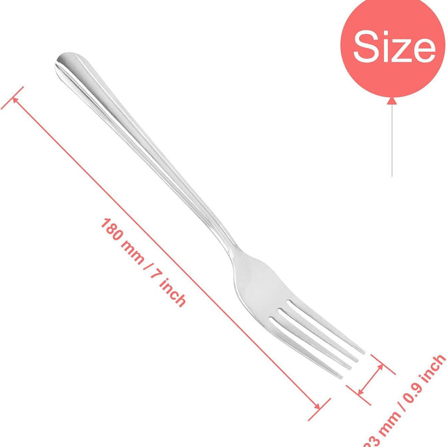 Heavy Weight Dinner Fork Set, 18-0 Stainless Steel 12-Piece, 7 Inches Table Forks.