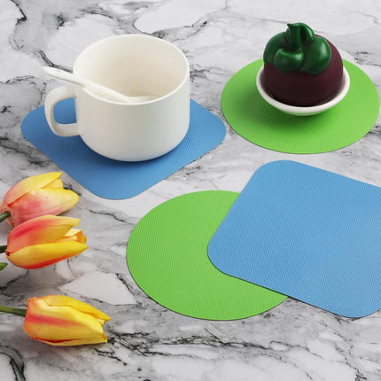 4pcs Jar Opener, Rubber, Multi-function Silicone Bottle Opener for Seniors with Arthritis Weak Hands Lid Cap Gripper Pads Kitchen Coasters Gadgets(Light Blue, Green).