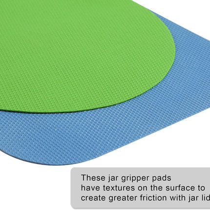 4pcs Jar Opener, Rubber, Multi-function Silicone Bottle Opener for Seniors with Arthritis Weak Hands Lid Cap Gripper Pads Kitchen Coasters Gadgets(Light Blue, Green).