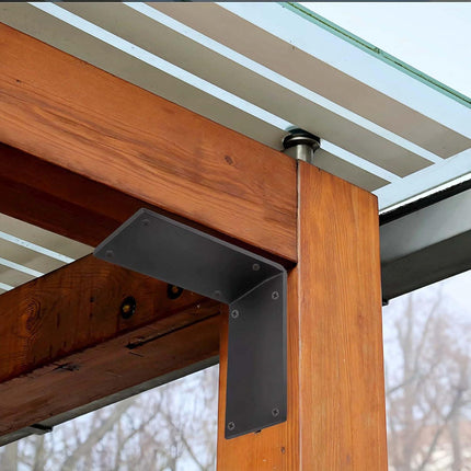 4Packs Heavy Duty Steel Corner Brackets, 90 Degree Angle Bracket-6"x 6" Large L Brackets Connector Brace, Sturdy L Braces for Building Decorative Knee Braces, Angle Brackets for Wood  Projects.