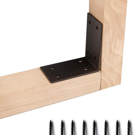 4Packs Heavy Duty Steel Corner Brackets, 90 Degree Angle Bracket-6"x 6" Large L Brackets Connector Brace, Sturdy L Braces for Building Decorative Knee Braces, Angle Brackets for Wood  Projects.