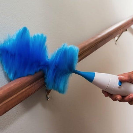 Hurricane 360 Electric Feather Spin Duster Feather Duster Adjustable Electric Dirt Dust Brush Removing Dust in One Spin Cleaning Accessories Home Office, Use Battery.