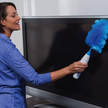 Hurricane 360 Electric Feather Spin Duster Feather Duster Adjustable Electric Dirt Dust Brush Removing Dust in One Spin Cleaning Accessories Home Office, Use Battery.