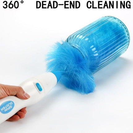 Hurricane 360 Electric Feather Spin Duster Feather Duster Adjustable Electric Dirt Dust Brush Removing Dust in One Spin Cleaning Accessories Home Office, Use Battery.