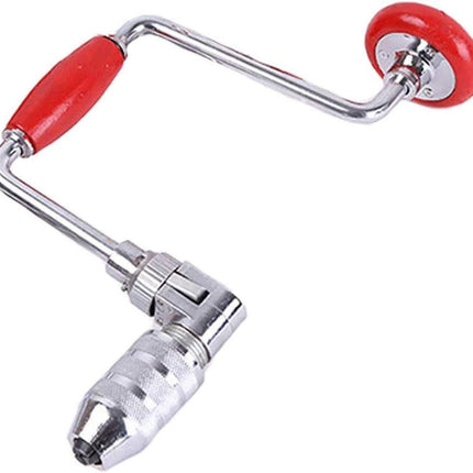 Swing Bit Brace with 4 Jaw Chuck, Hand Drill Manual Hand Crank Drill with A Bit,Carpenters Brace for Wood Plastic Acrylic, Woodworking Hole Punch Tool,10inch.