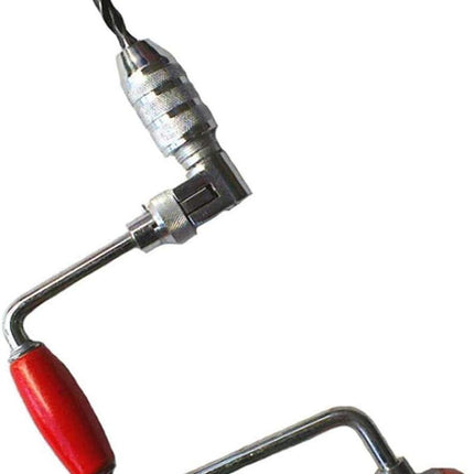 Swing Bit Brace with 4 Jaw Chuck, Hand Drill Manual Hand Crank Drill with A Bit,Carpenters Brace for Wood Plastic Acrylic, Woodworking Hole Punch Tool,10inch.