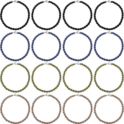 16pcs Boot Straps with Metal Hooks, Military Elastic Trouser Blousers Boot Bands Army Leg Strap Blousing Garters Accessories Part for Men Women Outdoor Skiing (4 Colors).