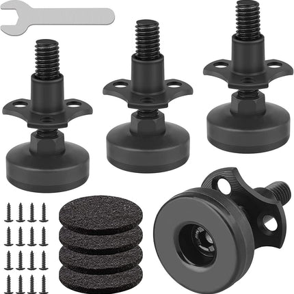 Heavy Duty Furniture Levelers, 4 Pack 3/8"-16 Threaded Leveling Feet Furniture Levelers Table Feet Adjustable Leg Levelers for Table/ Chair/Sofa/Desk/Cabinet/Workbench, Supports 1320LBs-Black.