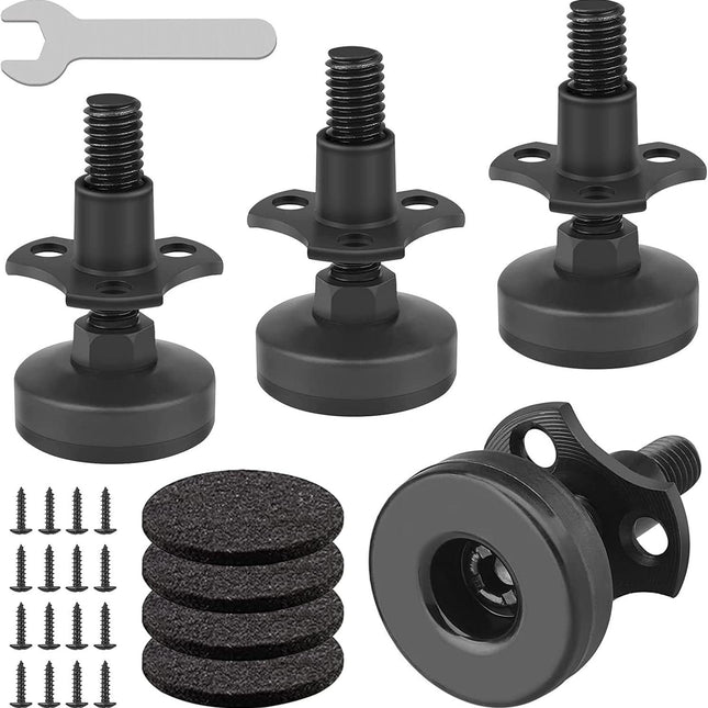 Heavy Duty Furniture Levelers, 4 Pack 3/8"-16 Threaded Leveling Feet Furniture Levelers Table Feet Adjustable Leg Levelers for Table/ Chair/Sofa/Desk/Cabinet/Workbench, Supports 1320LBs-Black.
