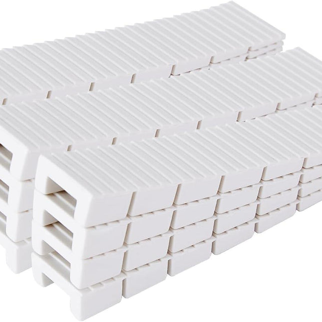 12 Pack White Multi Purpose Furniture Plastic Shims for Leveling Extreme Weight Capacity Wedges Easy to Snap Cut-to-fit Size Leveler for Toilet Shims, Doors, Windows, Sheds, Table.