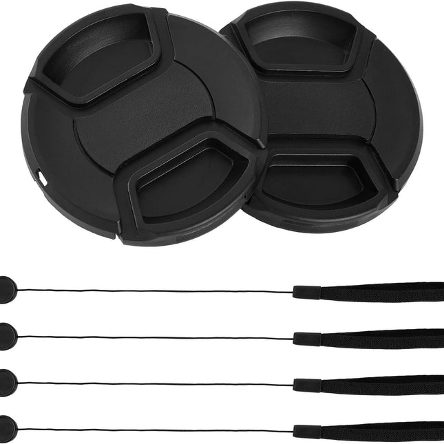 2 Pack 58mm Snap-On Center-Pinch Lens Cap, Compatible with Canon EOS Rebel T7 T6 T5 T100 4000D T8i T7i T6s T6i T5i T4i T3i T2i T1i SL3 SL2 SL1 XSi XTi with EF-S 18-55mm Kit Lens.