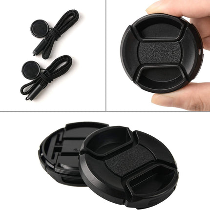 2 Pack 58mm Snap-On Center-Pinch Lens Cap, Compatible with Canon EOS Rebel T7 T6 T5 T100 4000D T8i T7i T6s T6i T5i T4i T3i T2i T1i SL3 SL2 SL1 XSi XTi with EF-S 18-55mm Kit Lens.