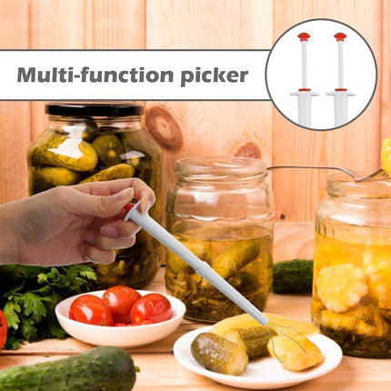 6Pcs Pickle Grabber Tool, Pickle Picker Deluxe Pickle Pincher with Ice Tongs, Stainless Steel l and Plastic Pickle Grabber Tool Olive Pepper Grabber for Kitchen Food.