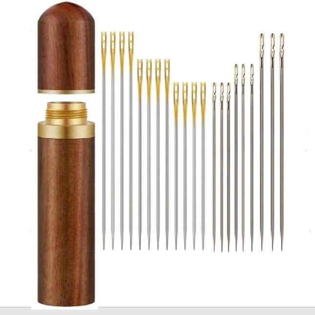 Self Threading Needles for Hand Sewing, Sewing Needles for Hand Sewing, Easy Side Threading Stitching Pins in 3 Sewing Machine Needles Sewing Notions, Easy to Thread Sewing Needles with 12 Needles.