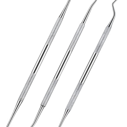 3 Pieces Dog Dental Tooth Scaler and Scraper Stainless Double Headed Tarter Removing Tool Scraper Pet Teeth Cleaning Tools for Dog and Cat (Silver).
