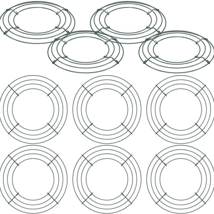 10 Packs Christmas Metal Wreath Frame Green Round Wire Wreath Making Ring DIY Macrame Floral Crafts Wire Form Christmas Decoration Door Craft (10 Inches).