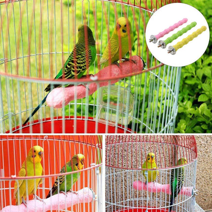 Bird Perch Parrot Stand Cage Accessories Natural Wooden Stick Paw Grinding Rough-surfaced Chew Toy for Cockatiels,Cockatoo,Lorikeet,Conure,Parakeet 3 Pack (Random Color,7.9inch).