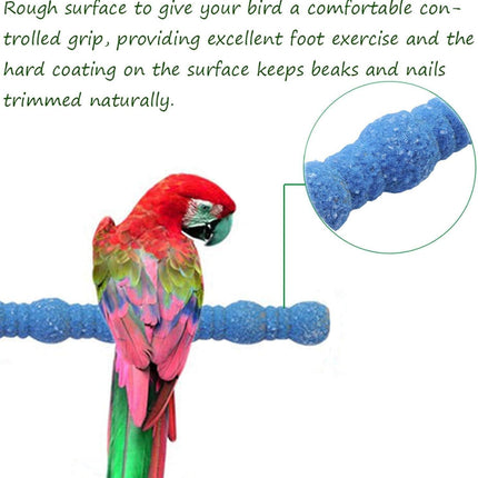 Bird Perch Parrot Stand Cage Accessories Natural Wooden Stick Paw Grinding Rough-surfaced Chew Toy for Cockatiels,Cockatoo,Lorikeet,Conure,Parakeet 3 Pack (Random Color,7.9inch).