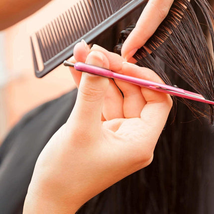 Hair Comb, Rat Tail Comb for Braiding Hair, Fine Tooth Hair Comb with Stainless Steel Pintail for Sectioning, Parting and Styling - Black.