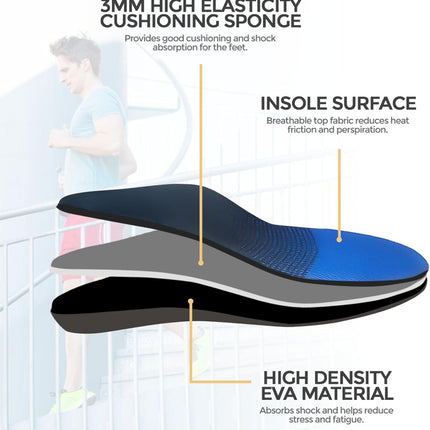 Plantar Fasciitis Feet Insoles, Arch Supports Orthotics Inserts Relieve Flat Feet for Men, Women, Orthotic Insoles for Foot Pain Mens 10-10 1/2 | Womens 12-12 1/2.