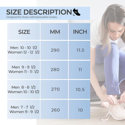 Plantar Fasciitis Feet Insoles, Arch Supports Orthotics Inserts Relieve Flat Feet for Men, Women, Orthotic Insoles for Foot Pain Mens 10-10 1/2 | Womens 12-12 1/2.