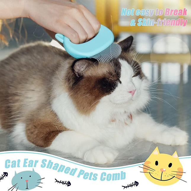 Cat Comb Pet Cat Short & Long Hair Removal Massaging Shell Comb Soft Deshedding Brush Grooming and Shedding Matted Fur Remover Massage Dematting Tool for Dog Puppy Rabbit Bunny (3 Piece).
