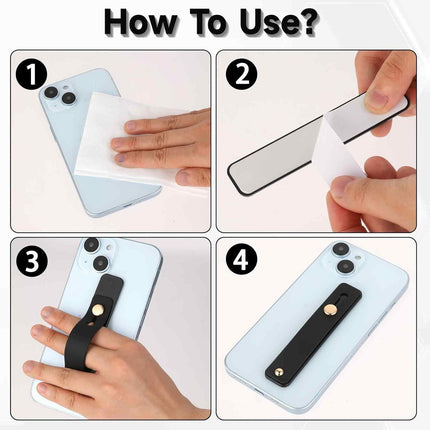 2 Pcs Phone Loop Finger Holder Universal Phone Strap Portable Phone Grip Phone Finger Strap Loop for Phone Case Phone Holder for Hand Phone Grips for Back of Phone Suitable Most Mobile Phones(Black).
