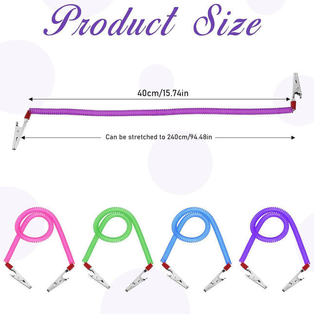 4Pcs Bib Holder Clip Dental Napkin Clip, Neck Chains with Metal Clips for Dental Clinic, Colorful Dentist Bib Holder Clip Napkin Dental Bib Clips for Bibs Face Cover Kids Adult and Elderly.