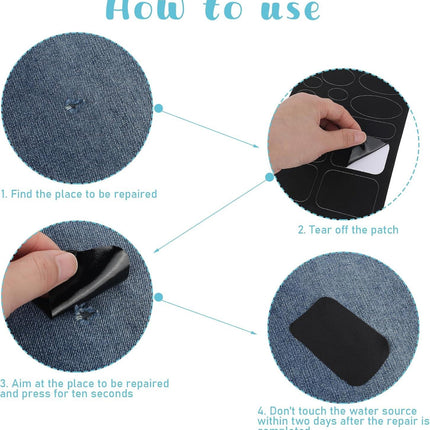 75Pcs Down Jacket Repair Patch, Black Self Adhesive Nylon Repair Patch Tape Washable Fabric Clothing Repair Patch Tape for Puffer Jackets Coats Tents Sleeping Bags Down Jacket Repair Patches.