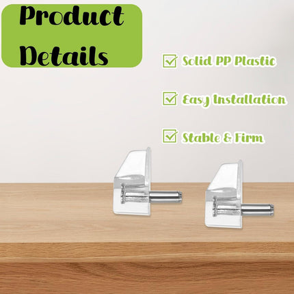 1/8 Inch (3mm) Shelf Support Peg Shelf Pegs Clear Plastic Cabinet Shelf Pins Shelf Holder Pins Replacement Pegs Furniture Shelves Holder Pegs for Kitchen Furniture Cabinet Bookcase, 30Pcs.