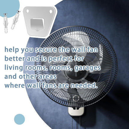 2-Set Wall Mounting Fan Bracket, Heavy Duty Wall Mounting Fan Bracket Holders for Oscillation Fans Solid Steel Fan Wall Mount Bracket with Fastening Screws for Wall Fan Mounting Bracket.