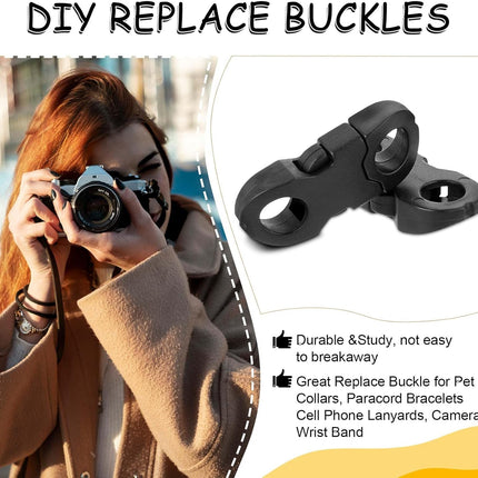 25 Pcs Paracord Necklace Clasps 6mm Hole Breakaway Side Release Plastic Buckle Paracord Accessories Easy Open Necklace Clasp Paracord Buckles for Bracelet Anklet Clasp Braided Necklace Cameras.