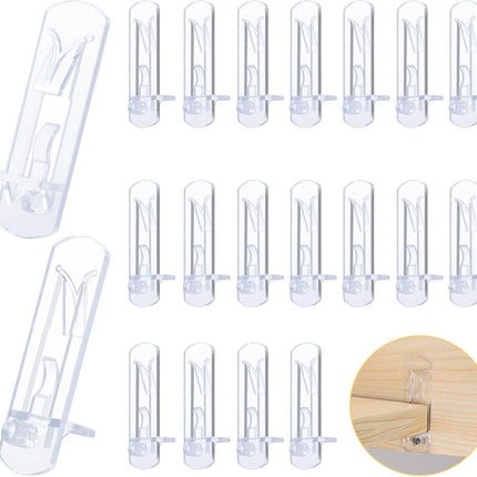 20 Pcs Plastic Locking Shelf Pins, 5mm Shelf Pins 3/4” Cabinet Shelf Clips Self-Locking Bracket Clips Shelf Support Clips Shelf Holders Pegs Shelf Support Pegs for Kitchen Furniture Bookcase.