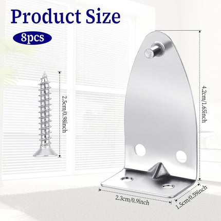 8 PCS Hold Down Brackets, Metal Blinds Brackets Blind Holder Replacements Horizontal Blind Brackets with Screws for Horizontal Blinds Shades Window Shades Doors Home Accessories.