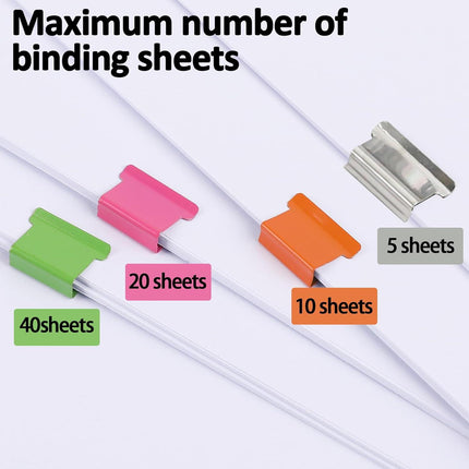 2 Pcs Portable Handheld Paper Clam Clip Dispenser Paper Clam Clip Dispenser with 100 Pcs Paper Clam Clip Refills Mini Push Stapler Paper Cip Dispenser Paper Clamps for Fixing Paper Documents.